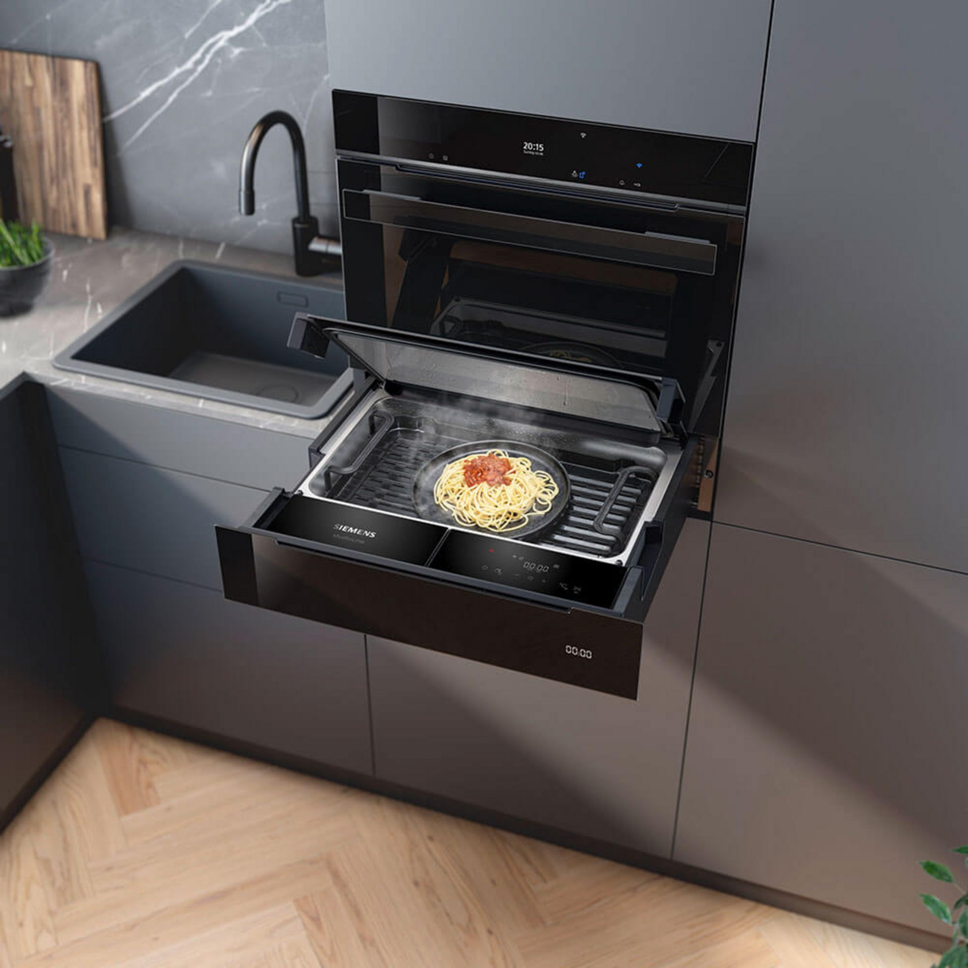 Siemens Dampfschublade iQ700 – Essenreste regenerieren & Nudeln erwärmen