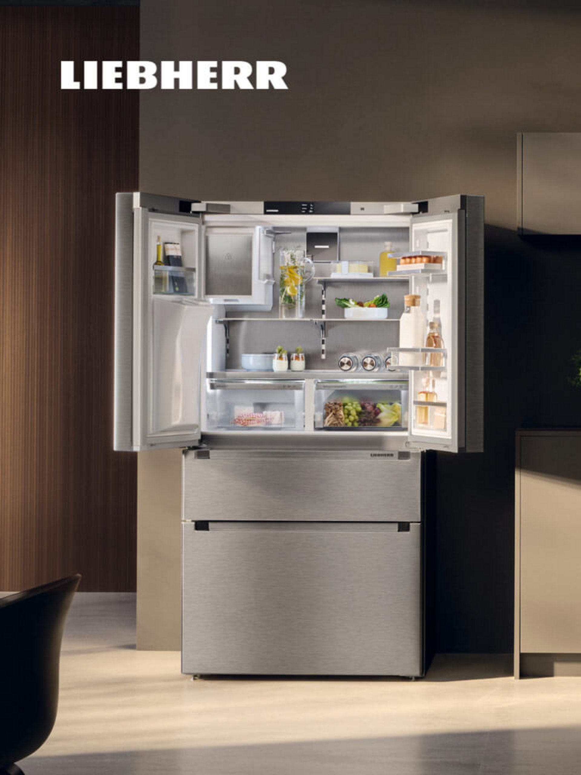 Liebherr French-Door Kühlschrank aus Edelstahl – leise und stilvoll für große Wohnküchen