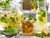 Erfrischender Sommerdrink mit Zitronenmelisse, Eiswürfeln und Zitrone