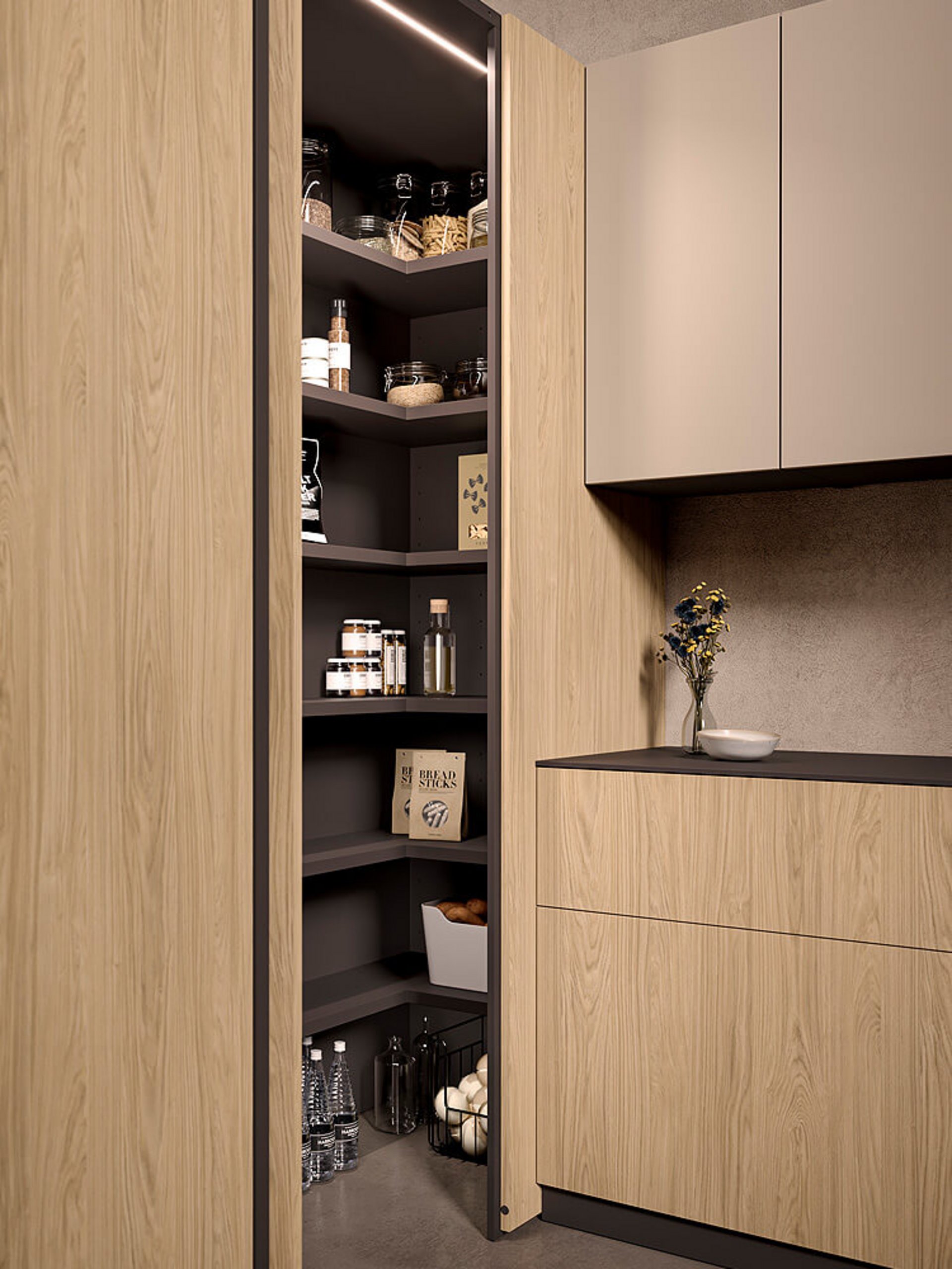 LEICHT Küchenfront im HYGGE-Farbton Wachsgelb – Akzentfarbe für moderne Küchenideen