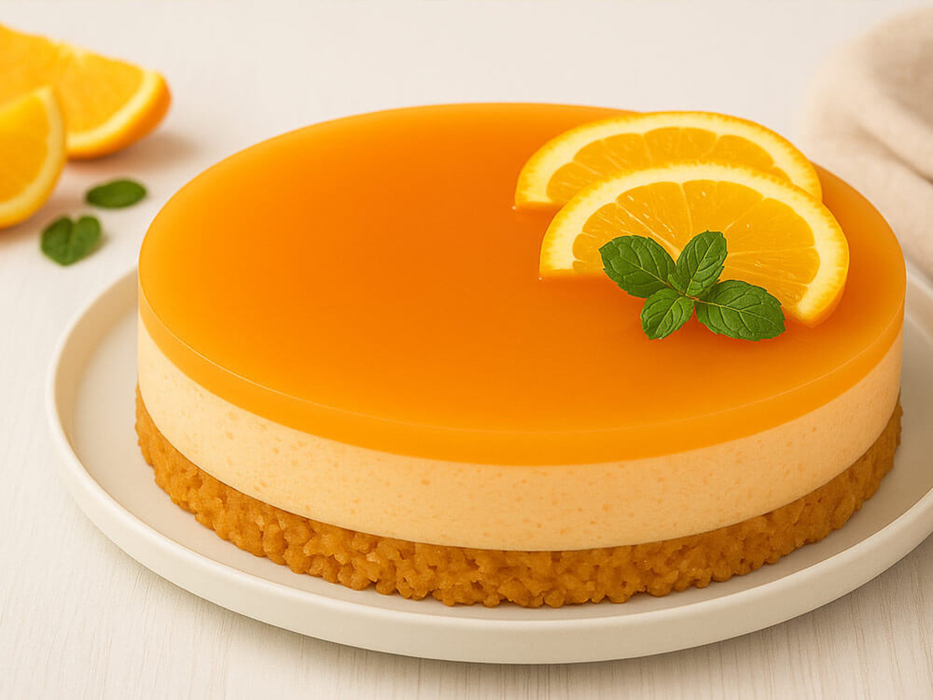 Aperol-Spritz-Torte mit knusprigem Cornflakesboden