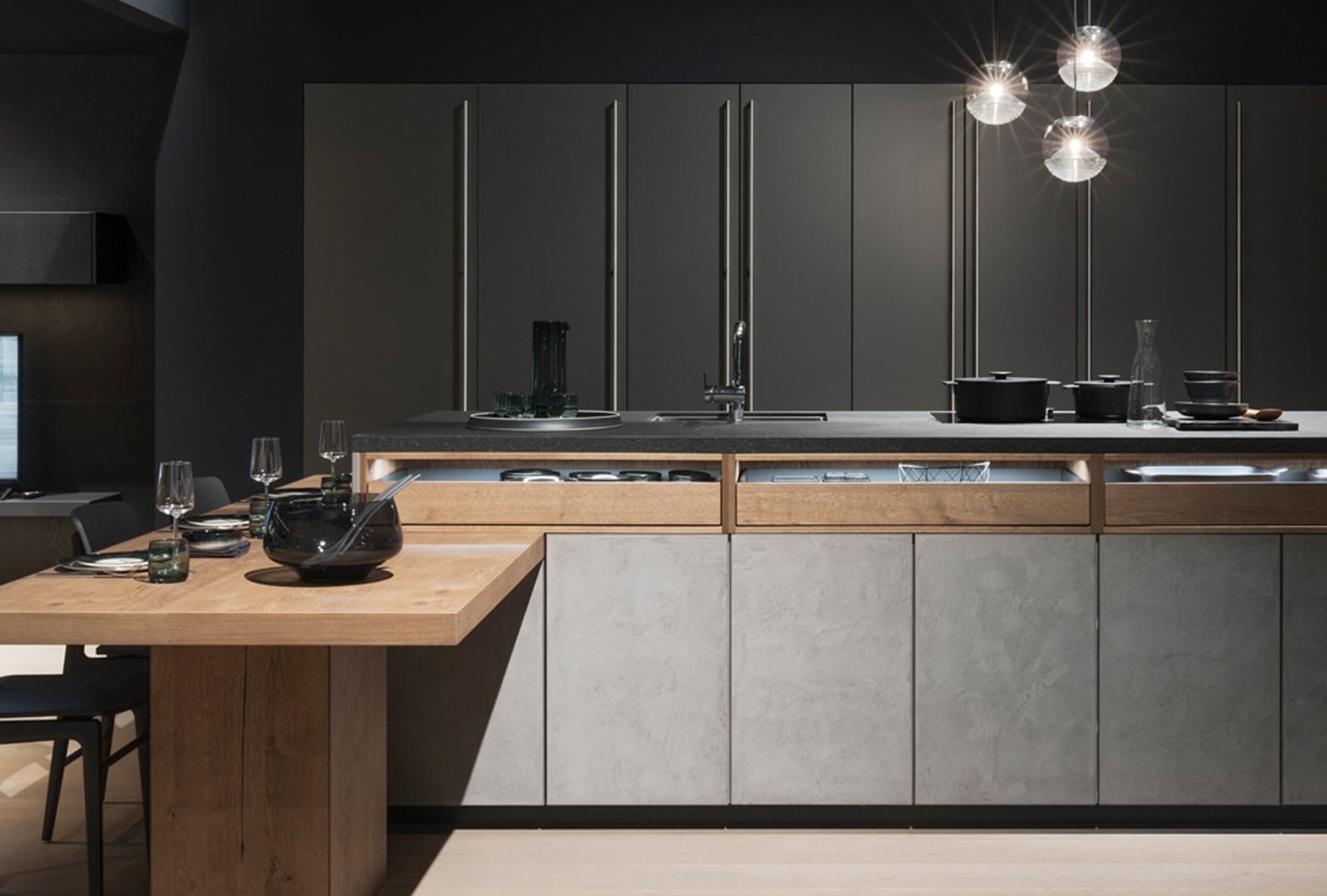 ASMO KÜCHEN Kollektion LEICHT PEARL und M8 Auszugssystem