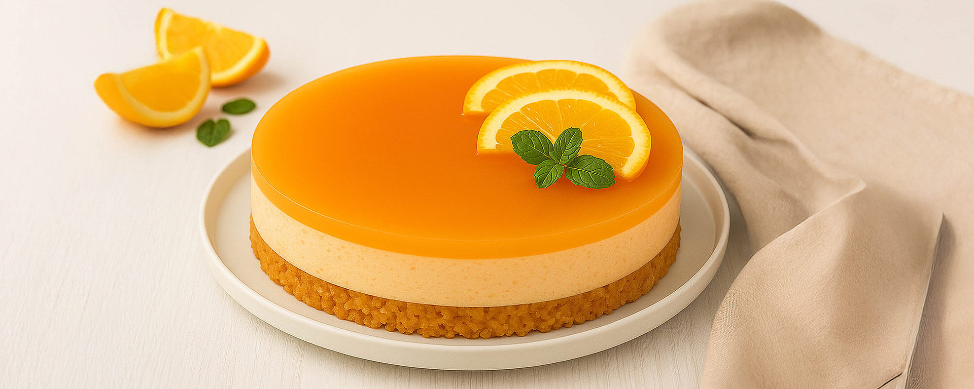 Aperol-Spritz-Torte mit knusprigem Cornflakesboden