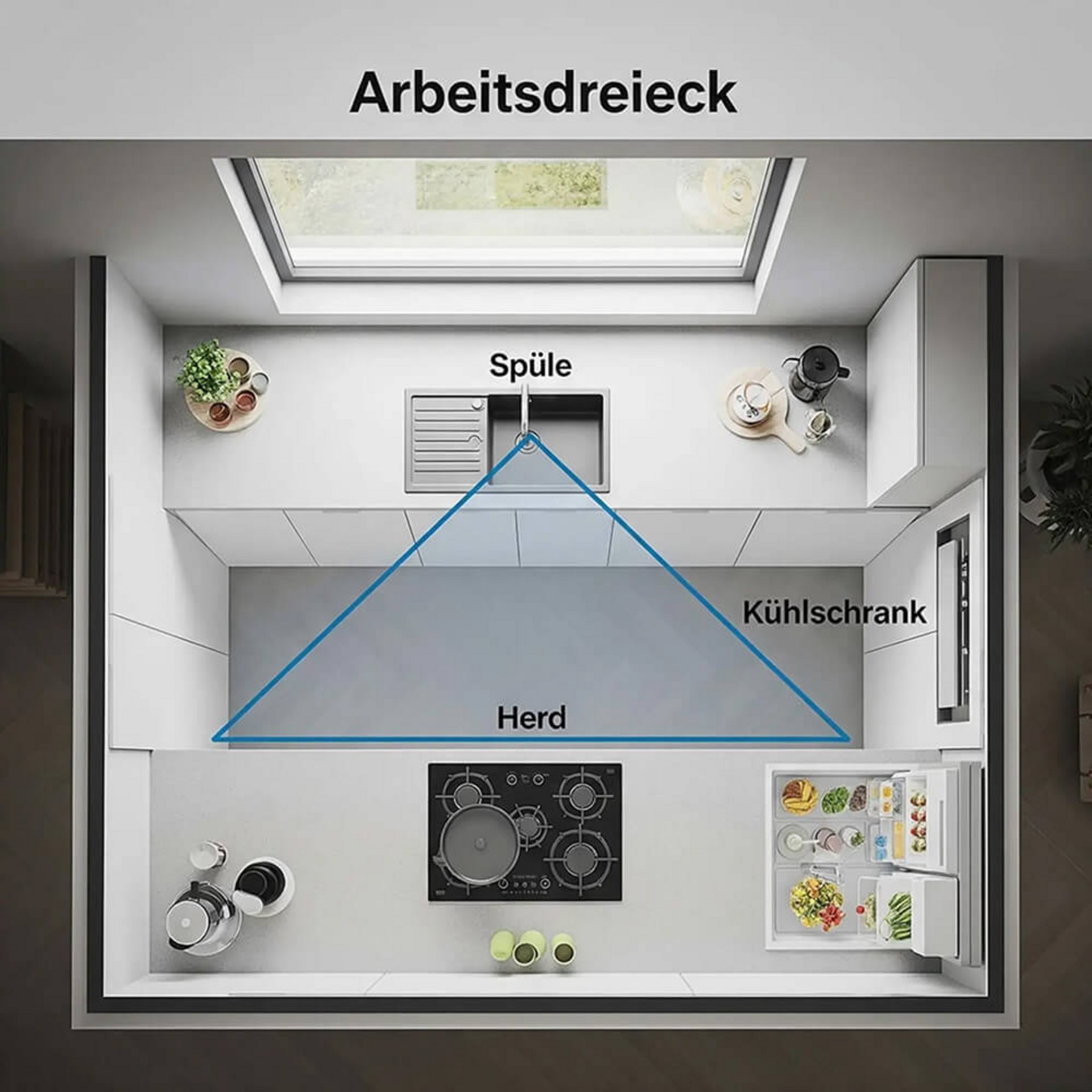 Kartoffeln und Zwiebeln in einem Auszug in der Küche