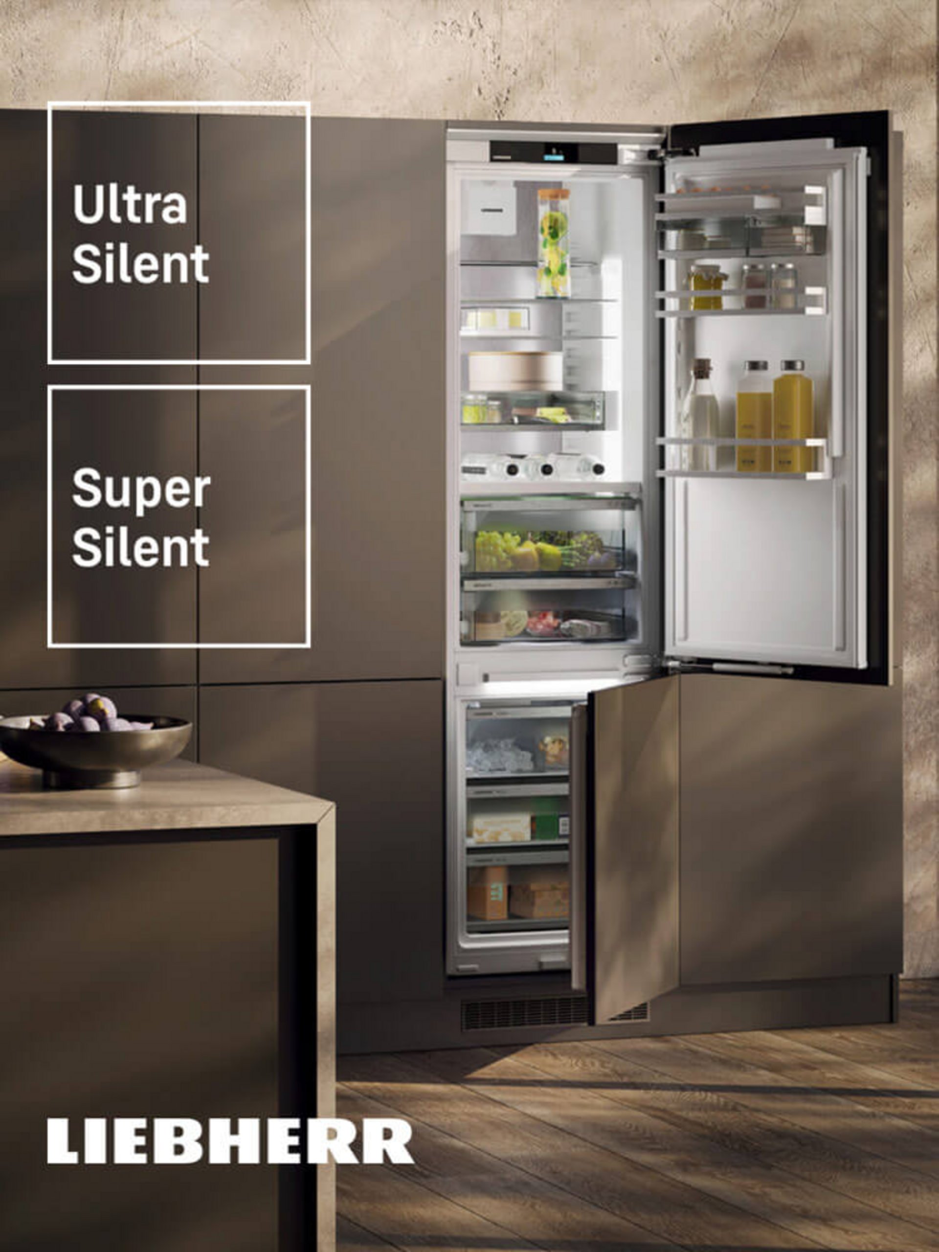 Integrierte Liebherr Kühlschränke mit SuperSilent-Technologie – unter 30 dB für perfekte Wohnraumakustik