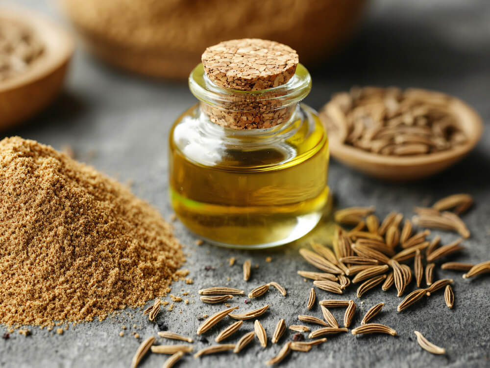 Kümmel persisch Kreuzkümmel Pulver ätherisches Öl Gewürz aromatische Zutat